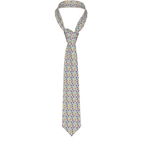 Gokruati Corbata delgada de moderna para hombres, corbata gris Puzzle Autism Awarness para diversas profesiones, elegantes corbatas personalizadas para el trabajo y el ocio