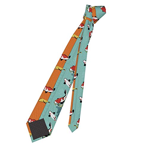 Gokruati Corbata delgada de moderna para hombres, corbata Lucky Koi con diseño de acuarela para diversas profesiones, elegantes corbatas personalizadas para el trabajo y el ocio