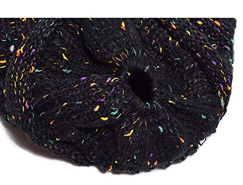 Gorro Holgado Para Mujer, Gorro De Punto Grande, Sombreros De Invierno De Punto Elásticos, Gorro De Cola De Caballo De Punto De Costilla De Invierno De Tacto Suave, Sombreros Holgados De Esquí Cálidos