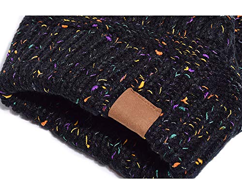 Gorro Holgado Para Mujer, Gorro De Punto Grande, Sombreros De Invierno De Punto Elásticos, Gorro De Cola De Caballo De Punto De Costilla De Invierno De Tacto Suave, Sombreros Holgados De Esquí Cálidos