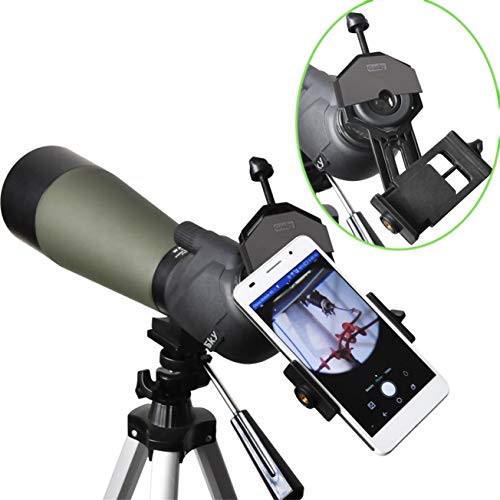 Gosky Soporte Universal para teléfono móvil Compatible con prismáticos, monoculares, telescopios y microscopios, Compatible con Casi Todos los Smartphones