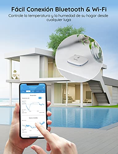 Govee Termómetro Higrómetro WiFi, Digital Sensor Interior Inteligente Control con App soporta Alerta y Notificación para Hogar, Bodega, Invernadero Disponible en Casa Ambiente, Planta y Mascota