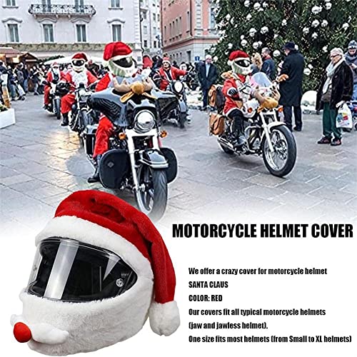 Grevosea Funda para casco de moto, gorro de Papá Noel para moto, esquí, viajes divertidos y regalos