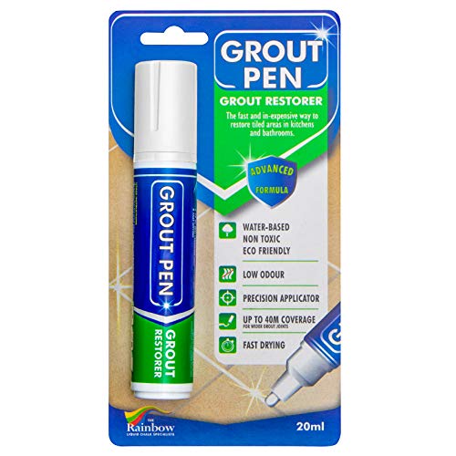 Grout Pen restaura y reestablece las lechadas de los azulejos manchadas (grande, 15 mm), color blanco