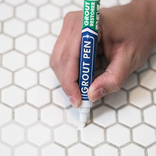 Grout Pen - Rotulador para lechada, revive y restaura la lechada de los azulejos (5 mm), color blanco