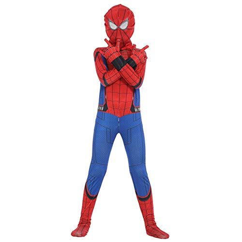 GUOHANG Niño Spiderman Traje Unisex Adultos Niños Superhéroe Spiderman Cosplay Traje Traje Lycra Spandex Zentai Estilo 3D Estilo Mono Kodyuit De Halloween Actividades Disfraces,G,120CM~130CM