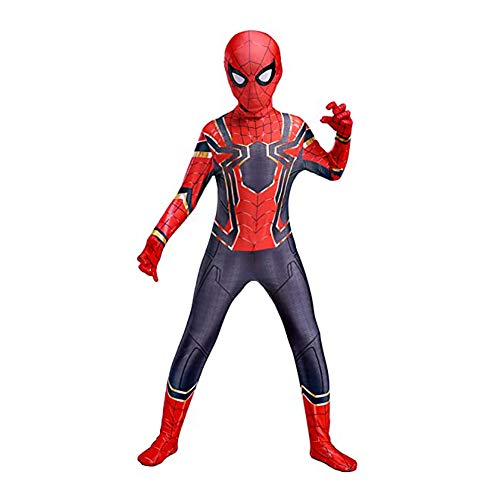 GUOHANG Niños Spiderman Cosplay Traje Traje Adultos niños niño superhéroe Trajes Lycra Spandex 3D Estilo Mono elástico Body Halloween Carnaval Cosplay Fiesta Elegante Vestido,A,110~120CM