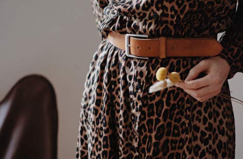Gusti Cinturón de piel para mujer – Cinturón de piel auténtica marrón – Ancho 4 cm marrón 80 cm