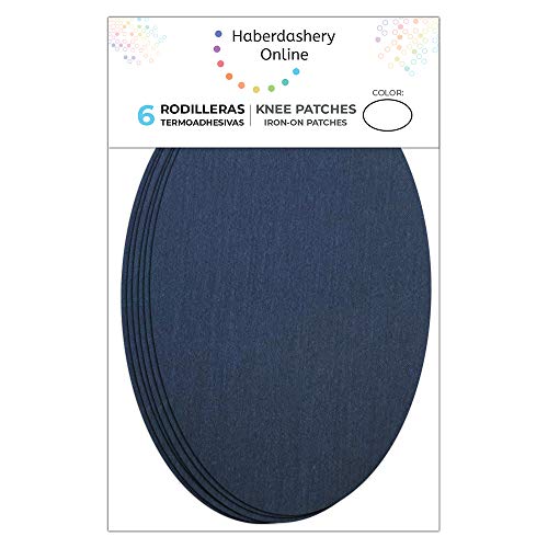 Haberdashery Online 6 Rodilleras TERMOADHESIVAS Tejano Medio Color 21. Rodilleras para Proteger Pantalones