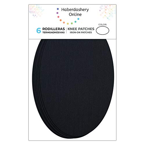Haberdashery Online 6 Rodilleras TERMOADHESIVAS Tejano Oscuro Color 22. Rodilleras para Proteger Pantalones