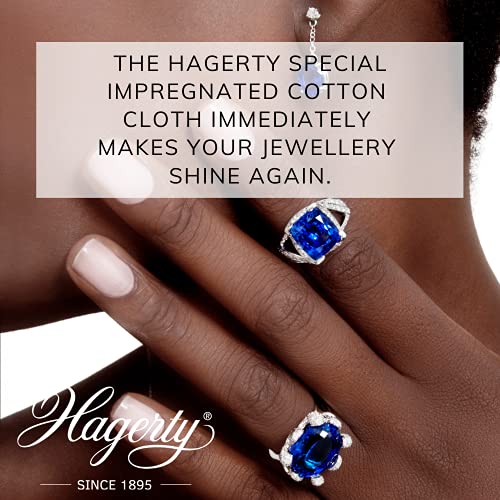 Hagerty Fashion Jewelry Cloth Paño limpieza de joyas 36x30cm I Paño de joyería impregnado en seco 100% algodón I Para un pulido de la bisutería con cristal, circonitas o piedras de vidrio