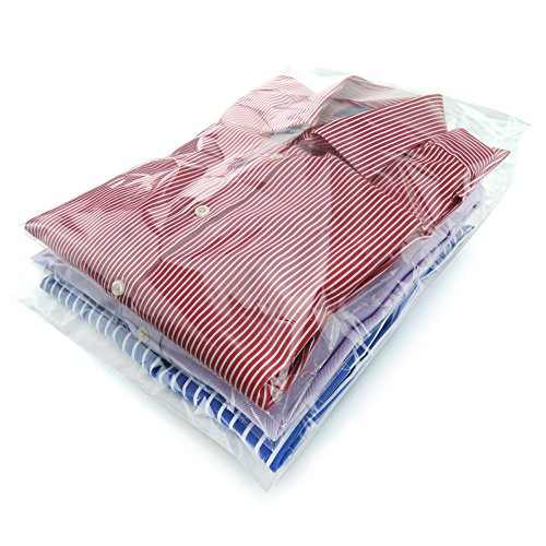Hangerworld 40 Bolsas para Camisas 30cm x 40cm Plástico Transparente Cierre con Pestaña Autoadhesiva