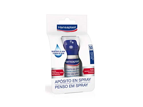 Hansaplast Apósito en spray, apósito transparente para una protección invisible, spray desinfectante, transpirable e impermeable para pequeñas heridas, 1 x 32,5 ml (1861.0)
