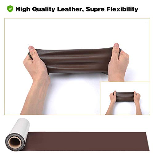 HANTECH Kit de reparación de piel para asientos de coche, sofás y codos autoadhesivos para reparación de piel y vinilo, 8 x 100 cm, color beige