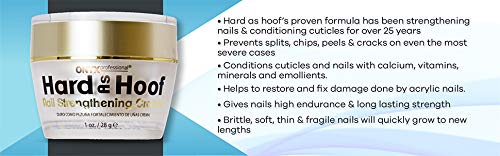 Hard As Hoof Nail Strengthening Cream with Cherry Almond Scent Nail Strengthener & Nail Growth Cream Prevents Splits, Chips, Cracks & Strengthens Nails, 1 oz by Hoof