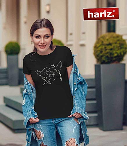 Hariz - Camiseta de manga corta para mujer, cuello redondo, chihuah, perro, caballo, tarjetas de regalo gris M