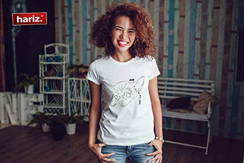 Hariz - Camiseta de manga corta para mujer, cuello redondo, chihuah, perro, caballo, tarjetas de regalo gris M