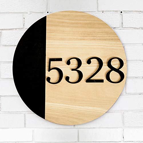 HASWARE Letrero con número de casa, 4 pulgadas (10 cm), números de puerta modernos, placa de señalización, números de dirección de casa, aleación de zinc (6, Negro)