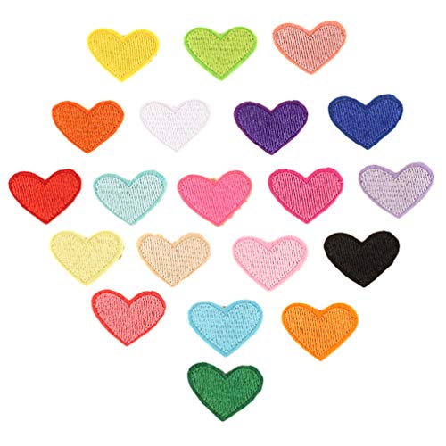 Healifty 20 Piezas Parches de Ropa de Corazón Pegatinas Reparación Parches Parches Termoadhesivos para Vaquero Ropa Bolso (Color Aleatorio Color Aleatorio)