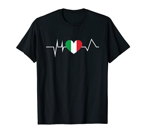 Heartbeat - Botas de Italia con diseño de corazón y bandera italiana Camiseta