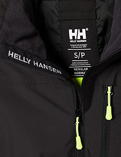 Helly Hansen Crew Hooded Midlayer - Chaqueta Impermeable, Cortavientos y Transpirable, con Forro Polar y Capucha Integrados, Hombre, Negro (990 Black), S