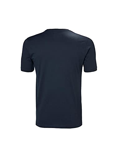 Helly Hansen T-Shirt Camiseta de Manga Corta Hecha de algodón, con Logo HH en el Pecho, Azul Marino, L para Hombre