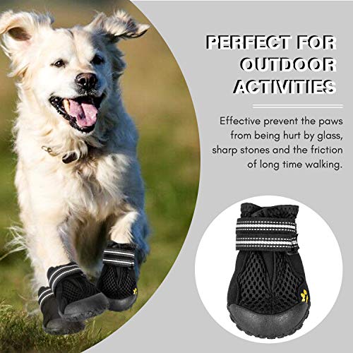 Hengu Botas Protectoras de la Pata del Perro, Zapatos Antideslizantes para Mascotas con Diseño de Hebilla Nylon para Escalada, Largas Caminatas, Caminata de Invierno