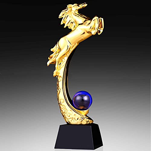 HGFHG Trofeos Trofeo De La Copa De Campeón del Caballo Al Éxito, Premios De Escritorio Creativos Premios Adornos De Estatua, Grabado De Texto Gratuito