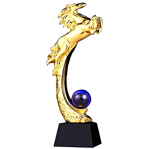 HGFHG Trofeos Trofeo De La Copa De Campeón del Caballo Al Éxito, Premios De Escritorio Creativos Premios Adornos De Estatua, Grabado De Texto Gratuito