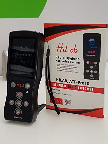 HiLab-ATP Pro-10, Sistema de Monitoreo Rápido de Higiene, Medidor ATP, Sistema de Detección de Bacterias de Limpieza y Contaminación Microbia, Luminómetro