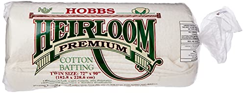 Hobbs Twin Heirloom Premium, Algodón relleno doble, 182.8 cm x 228.6 cm
