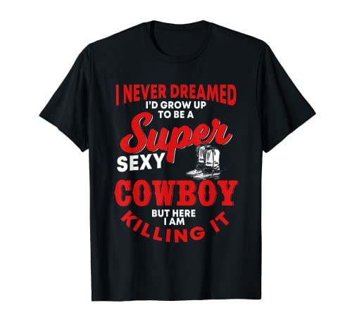 Hombre Funny Cowboy Cita Botas de equitación Occidental Caballo Amante Camiseta