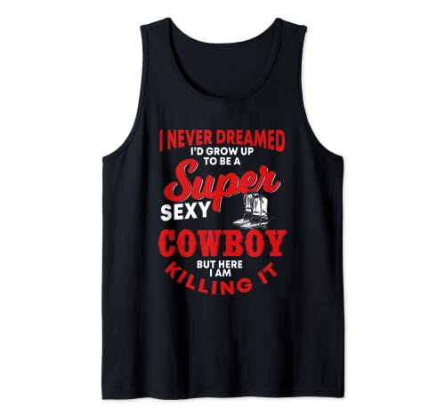 Hombre Funny Cowboy Cita Botas de equitación Occidental Caballo Amante Camiseta sin Mangas