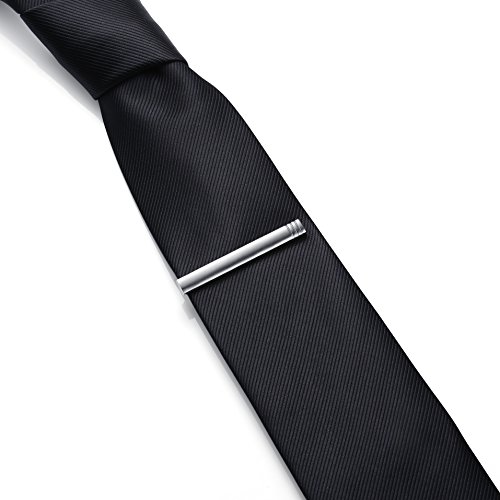 Honey Bear Clip Pasador de Corbata -Talla Normal para Hombre Necktie, Acero Inoxidable,Boda Negocio Regalo,5.4cm Plata