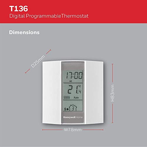 Honeywell Home T136C110AEU T136: Termostato Programable, Blanco