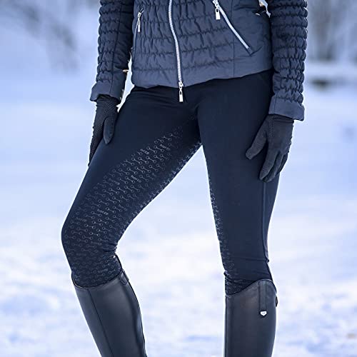 horze Angela - Pantalones de equitación para mujer con cintura alta, de silicona, color azul, talla 38
