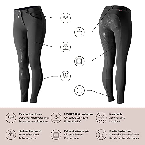 HORZE Pantalones de Montar con Asiento Completo de Silicona para Mujer Grand Prix