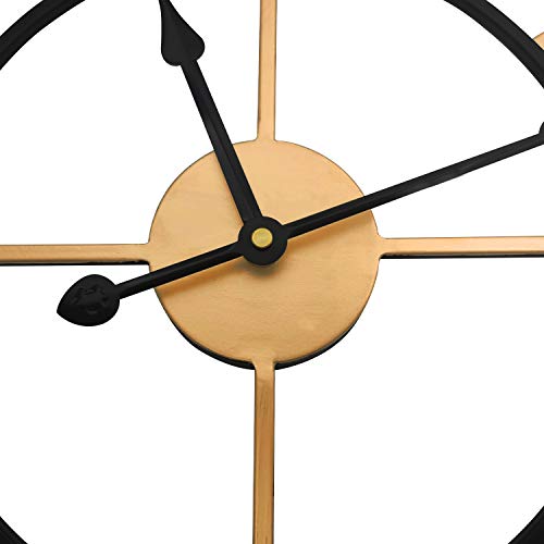 HOSTON Reloj de Pared Moderno con Pilas,Reloj Pared Romano Grande de decoración de Sala de Estar muda atómica de 40 cm,Adecuado para Empresas, escuelas, cafés (Dorado)