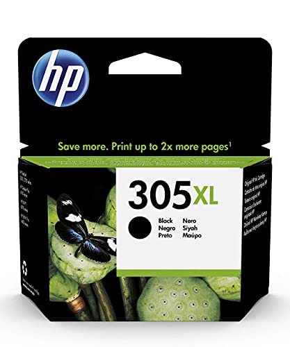 HP 305XL 3YM62AE, Negro, Cartucho de Tinta de Alta Capacidad Original, Compatible con impresoras de inyección de Tinta HP DeskJet Series 2700, 4100; Envy Series 6020, 6030, 6400, 6430
