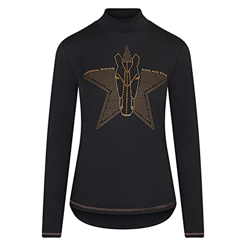 Imperial Riding IRHBelle Star - Camiseta funcional con brillantes, Negro , XL