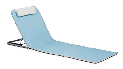 Innov'Axe - Tumbona de playa plegable mixta, Azul/Blanco (Bleu), 134 x 48 x 40