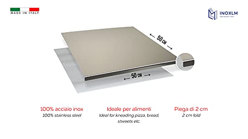 INOXLM Tabla de cortar para amasar superficie de trabajo de acero inoxidable Varios tamaños para cocina para bar para restaurante para amasar (40 x 50 cm y 2 cm)