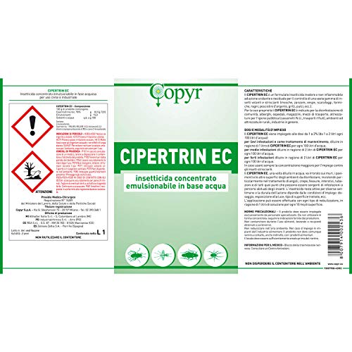 Insecticida CIPERTRIN EC Copyr contra insectos y animales frotadores