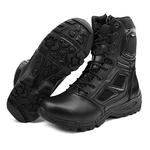 IODSON Zapatos de Hombre Botas/Botas de Combate/Botas Tácticas Ultra-Ligero Antideslizante Tela de Cuero Verdadero Transpirable JR-631 40 EU