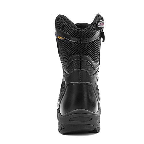 IODSON Zapatos de Hombre Botas/Botas de Combate/Botas Tácticas Ultra-Ligero Antideslizante Tela de Cuero Verdadero Transpirable JR-631 (46 EU, Negro)