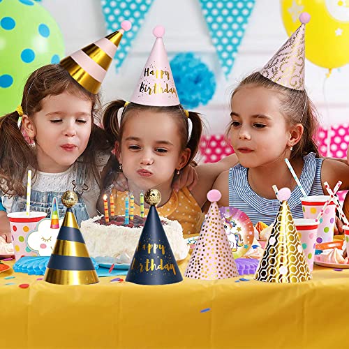 IQEPXTGO 12 Cumpleaños Sombreros, Sombreros de Papel, Pompones Sombreros de Fiesta, Gorros de fiesta cumpleaños adultos, Fun Birthday Party Sombreros, Niños Sombreros de Cono
