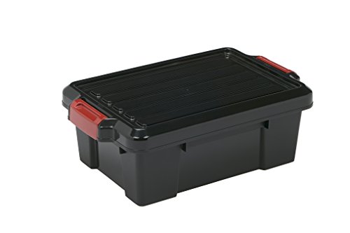 Iris Ohyama 135733 sk-130 Power Box Set de 3 cajas de almacenamiento de plástico negro 46 x 29.7 x 16 cm