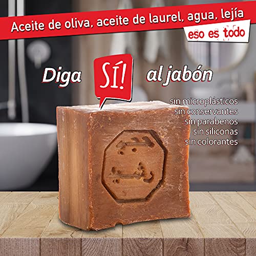 Jabón de Alepo 60% Aceite de Oliva 40% Aceite de Laurel(aprox. 200gr) + 1x Bolsas de Jabón de Sisal | Jabón para el Pelo, Jabón de Afeitar
