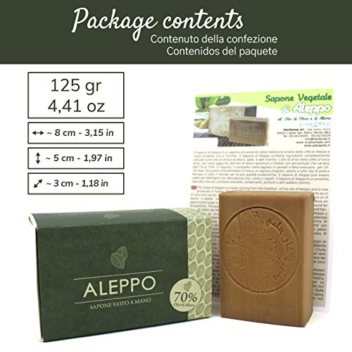 Jabón de Alepo - Aceite de Oliva y Aceite de Laurel 70% - Método tradicional - Alepo puro y natural, receta original