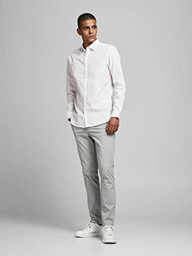 Jack & Jones Jjjoe Camiseta LS 2 Pack Camisa de Vestir, Blanco/Paquete: / Blanco, L (Pack de 2) para Hombre
